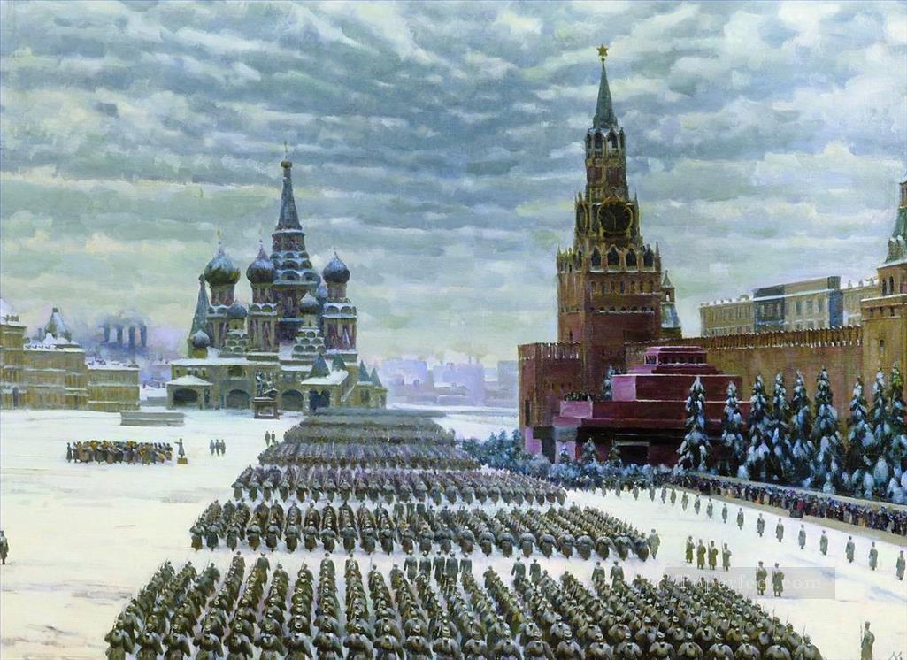 1941年11月7日 赤の広場での軍事パレード 1941年 コンスタンティン・ユオン油絵